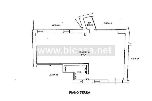 planimetria laboratorio piano terra - laboratorio Pesaro (PU) CENTRO CITTA, CENTRO MARE 